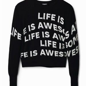 Desigual Life is Awesome Pullover Knit